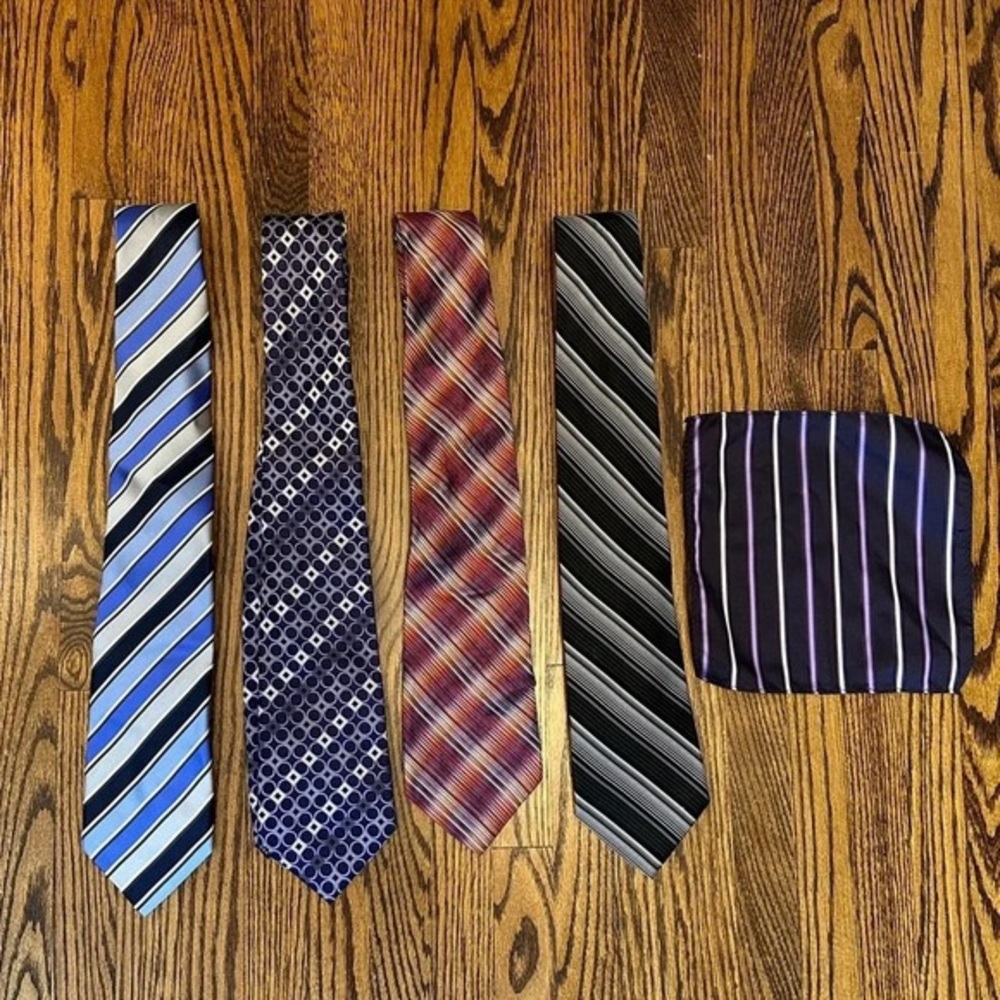 BUNDLE of Mens Ties and Pocket Square
